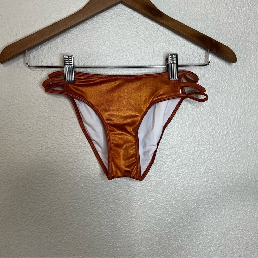 One Teaspoon eagles shadow bikini bottoms in copper metallic orange NEW XXS